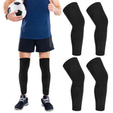 Cotwinter 2 Pairs Calf Compression Leg Sleeves Full Length Leg Knee Brace Sleeves for Men Women Sports Running Basketball(BlackLarge)